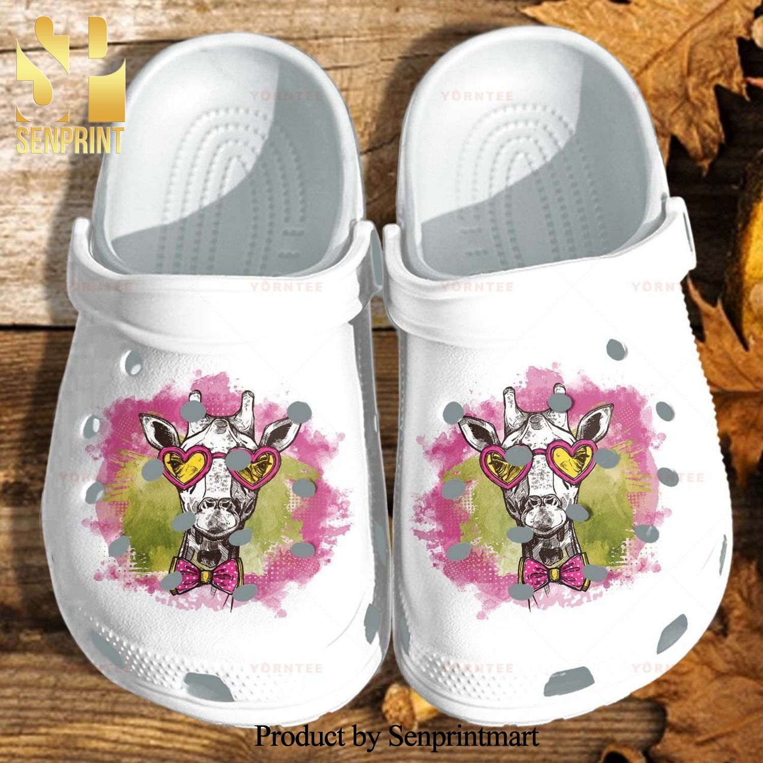 Lady Giraffe Glasses Gift For Lover All Over Printed Crocs Shoes