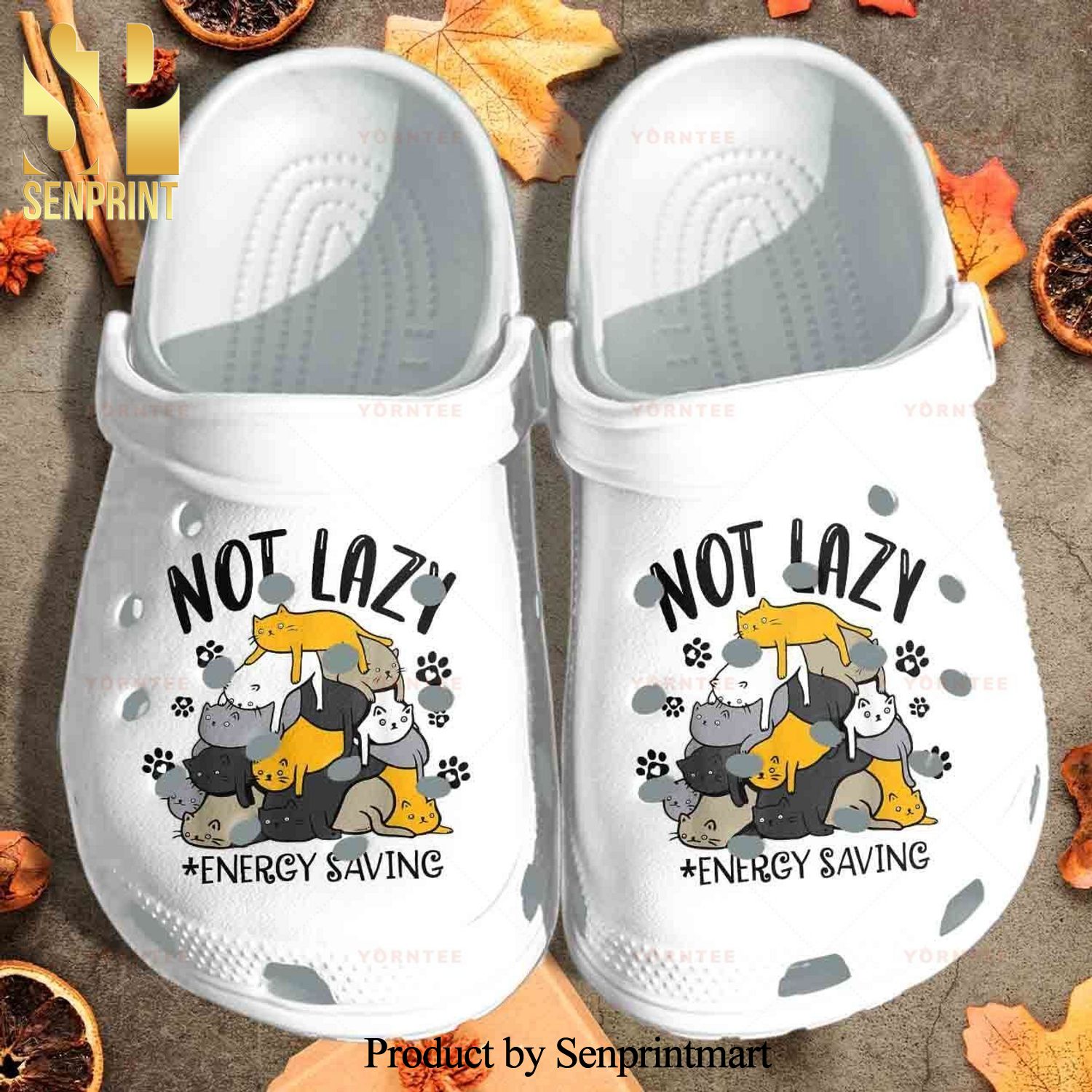 Lazy Cat Crocs Clog Shoes Not Lazy Energy Saving White Gift For Lover Hypebeast Fashion Crocband Crocs