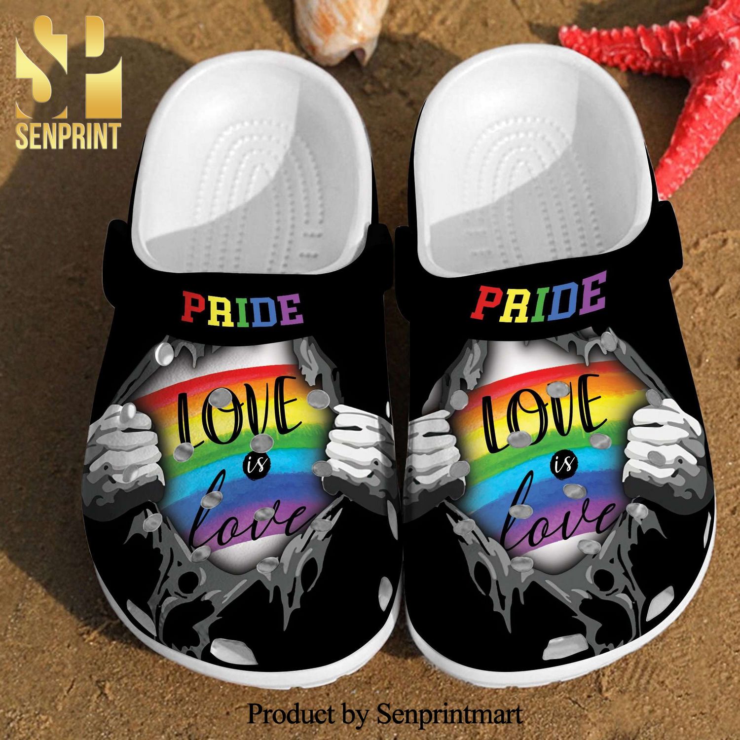 Lgbt Pride Love Is Rainbow For Men And Women Gift For Fan Classic Water 3D Unisex Crocs Crocband Clog