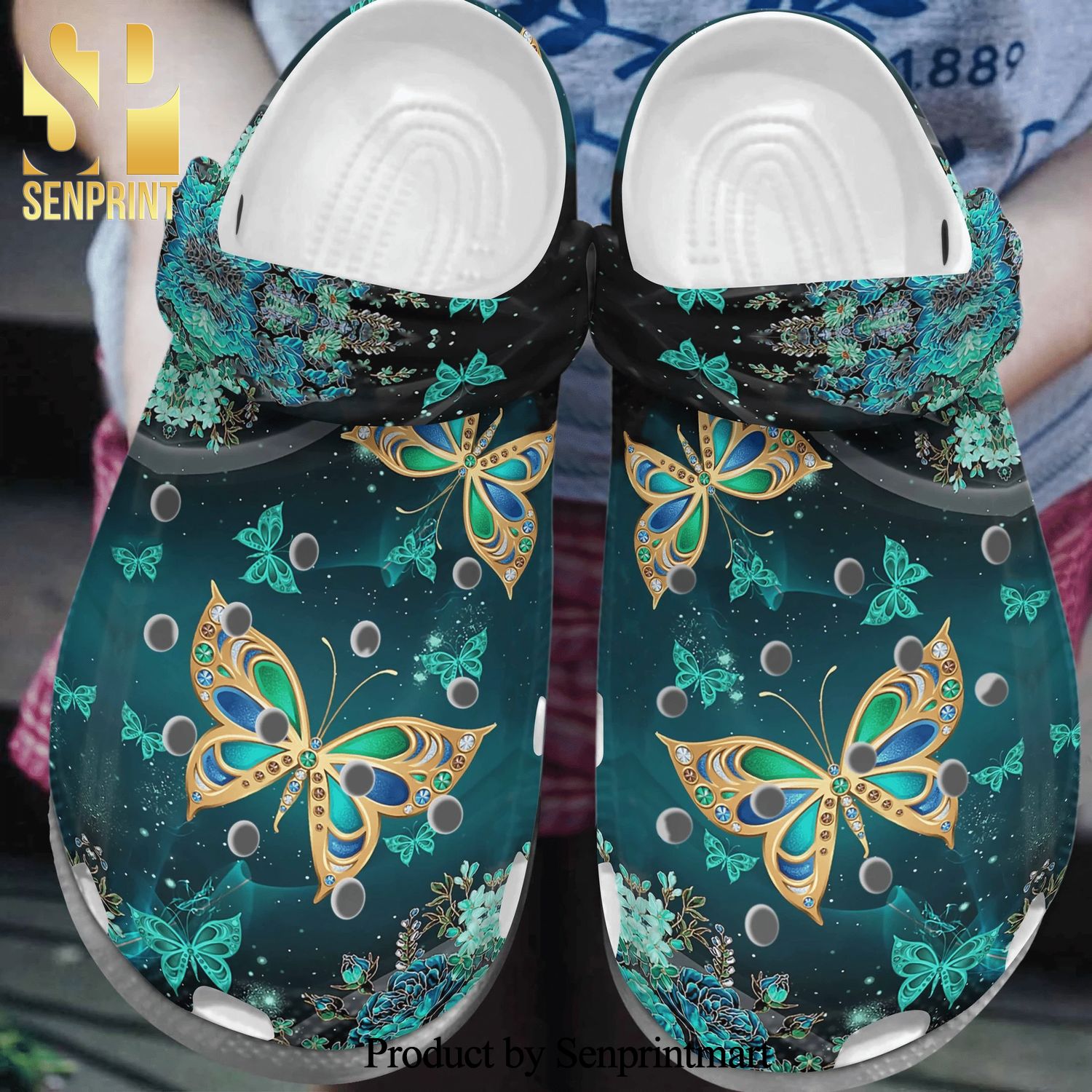 Lighting Buttefly Magical Butterflies Gift For Lover Full Printed Crocs Unisex Crocband Clogs