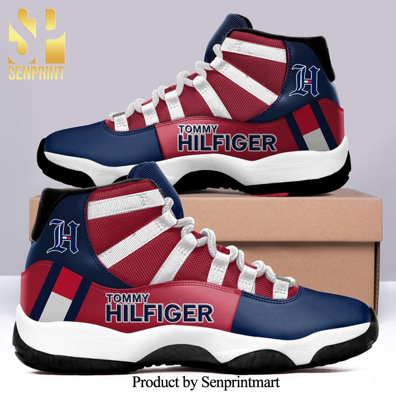 Tommy hilfiger red blue sneaker Best Outfit 3D Air Jordan 11
