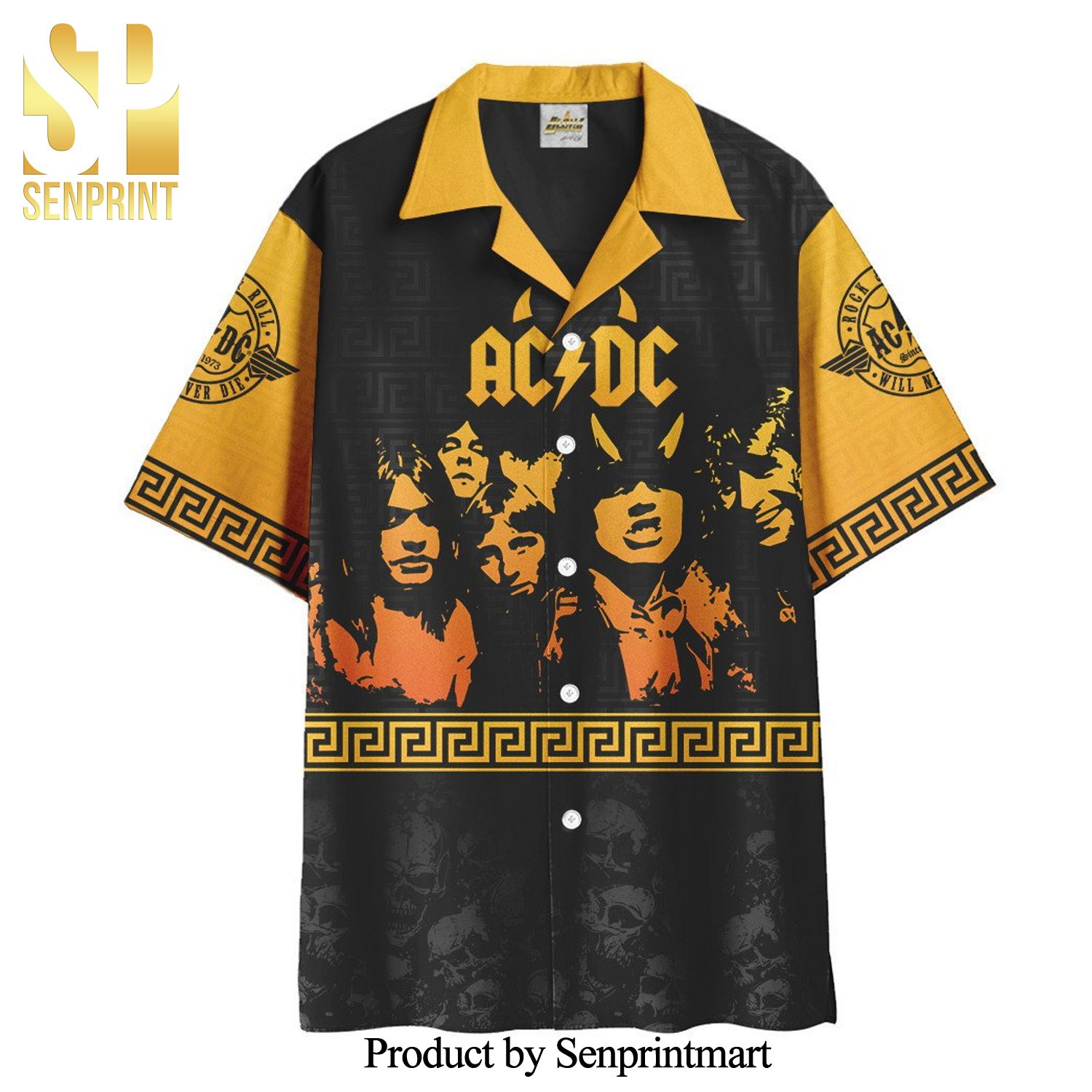 AC DC Hawaiian Beach Shirt – Let There Be Rock