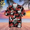 AC DC Rock Band And Signatures 50 Years Anniversary Full Printing Short Sleeve Dress Shirt Hawaiian Summer Aloha Beach Shirt – Black