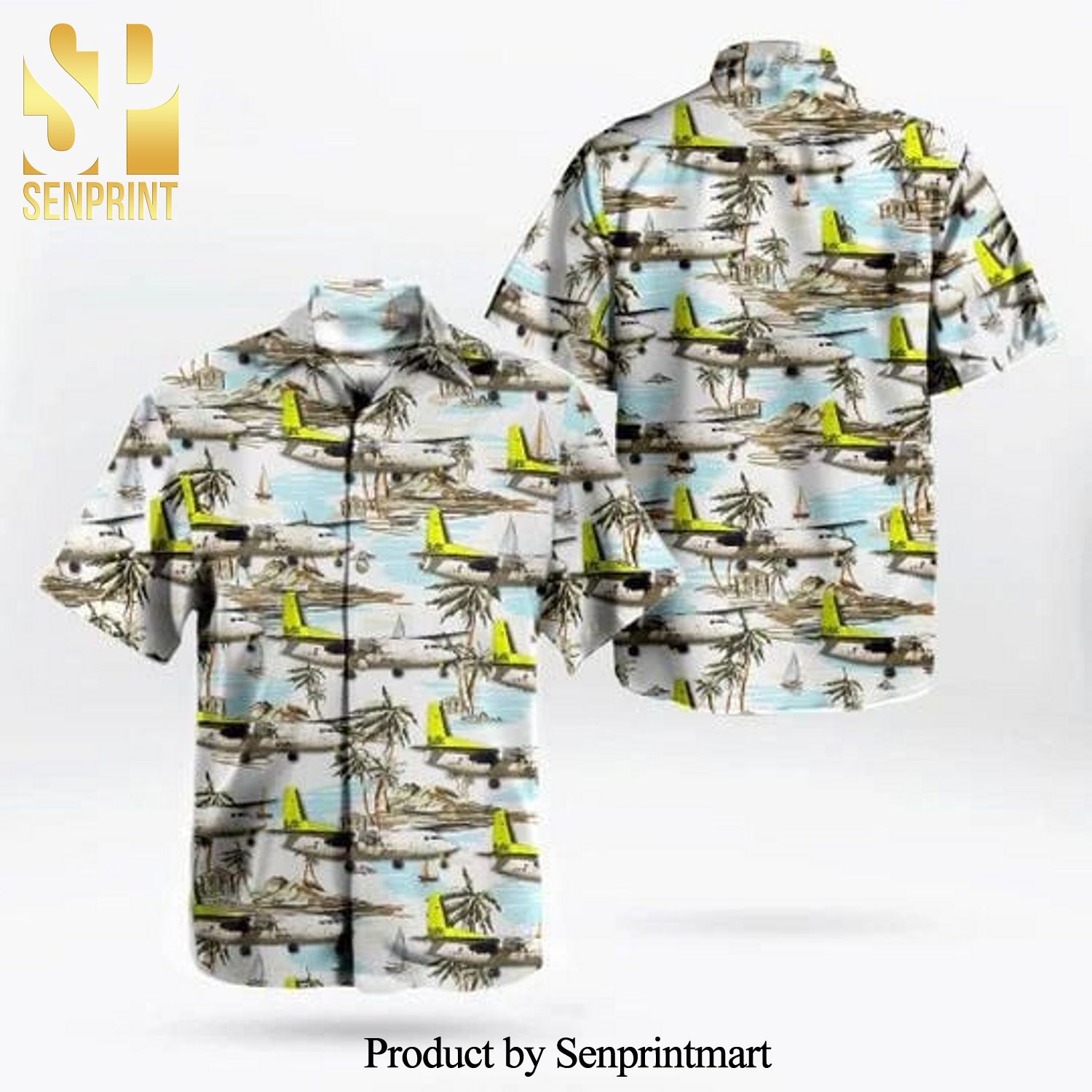 Airbaltic Fokker 50 Aircraft Full Printing Hawaiian Shirt