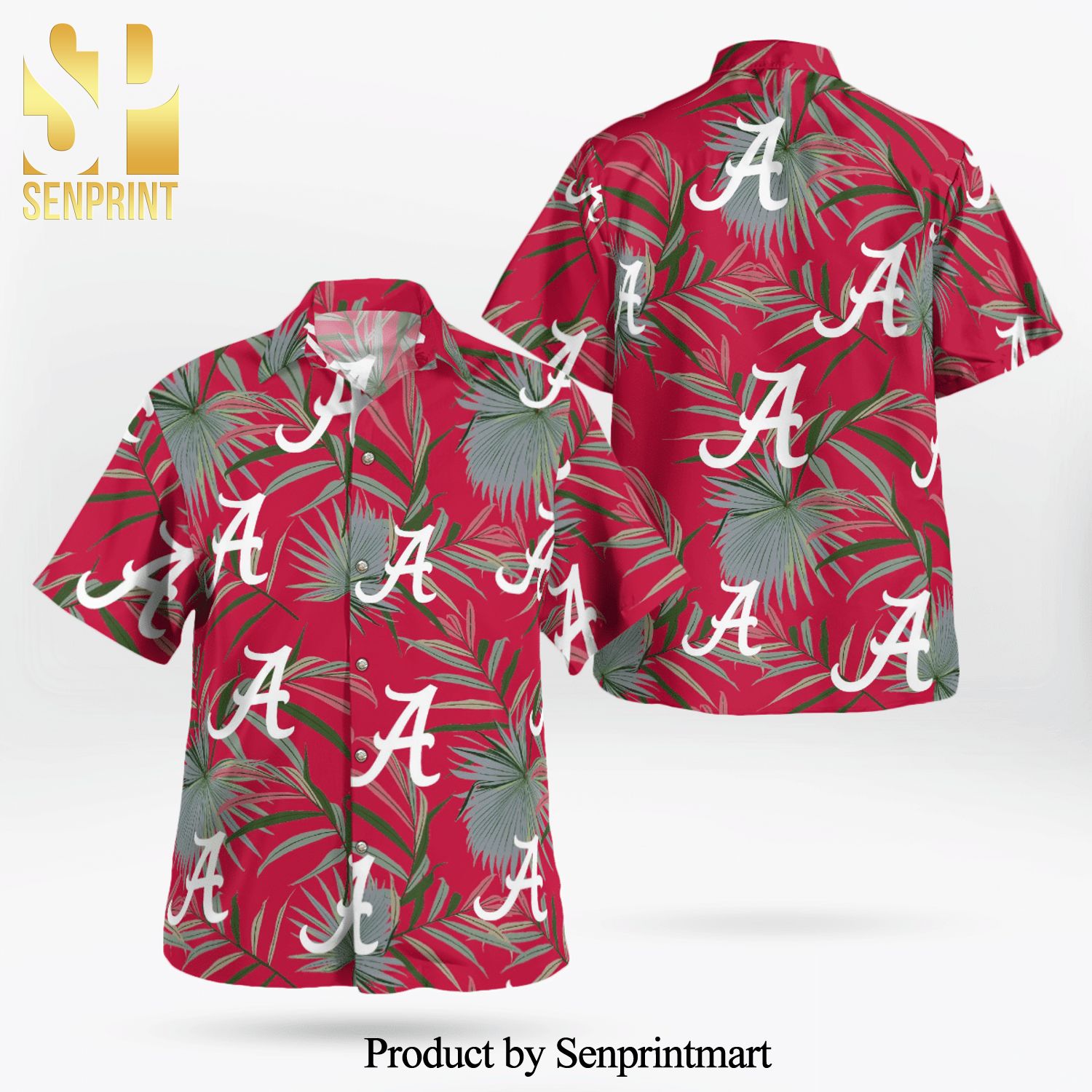 Alabama Crimson Tide Logo Full Printing Hawaiian Shirt – Red