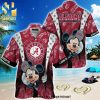 Alabama Crimson Tide Full Printing Flowery Short Sleeve Dress Shirt Hawaiian Summer Aloha Beach Shirt – Garnet