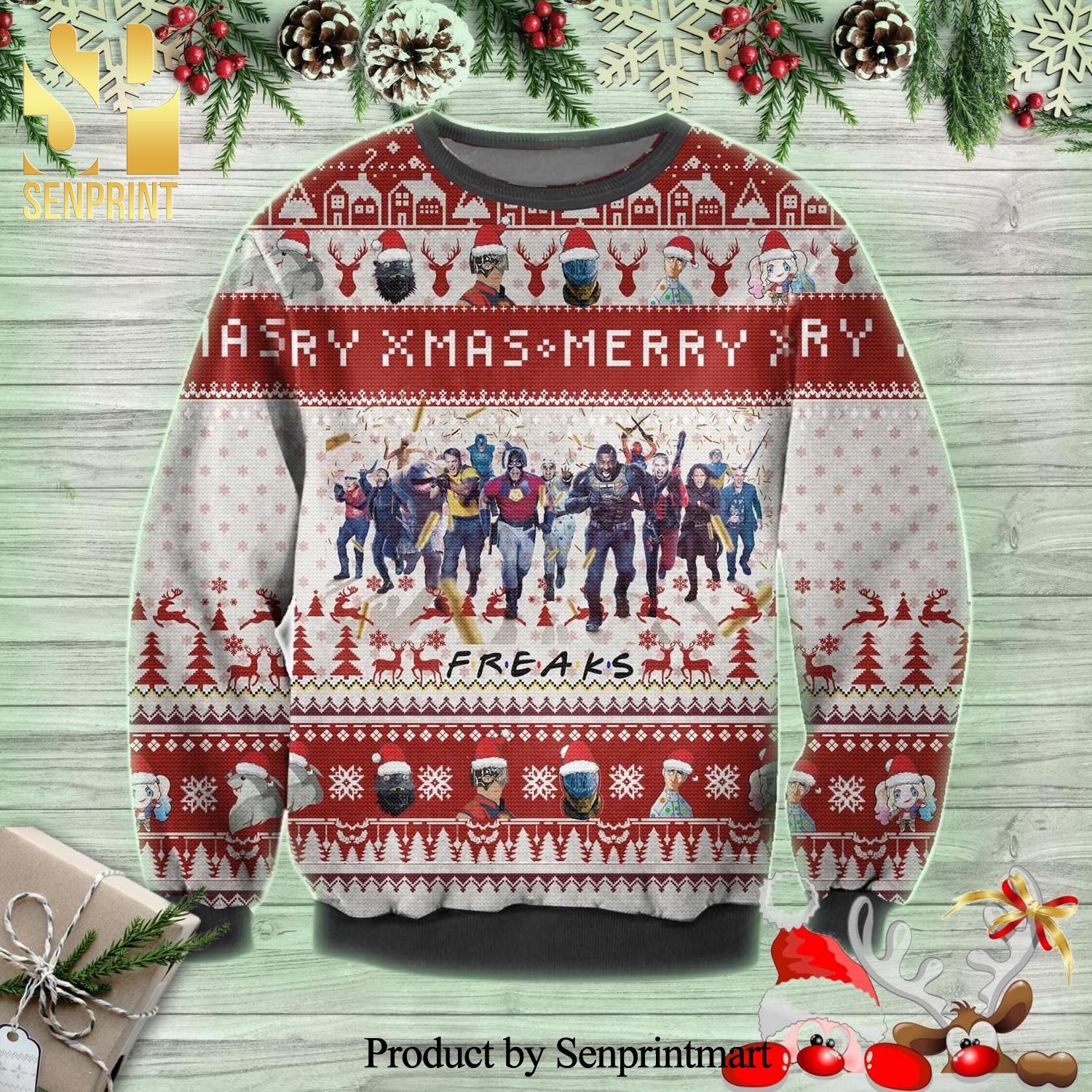 Suicide Squad Freaks DC Knitted Ugly Christmas Sweater