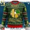 Super Smash Bro Come And See The Christmas Tree Super Mario Knitted Ugly Christmas Sweater