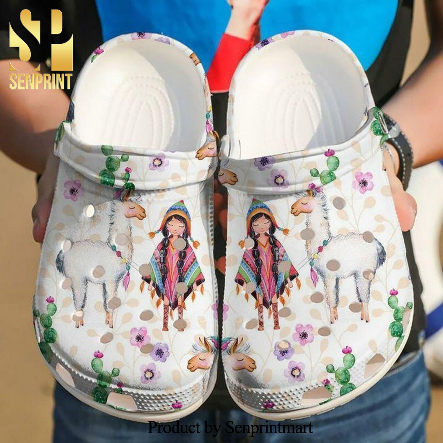 Llama And Child Personalized 102 Gift For Lover Full Printing Crocs Classic