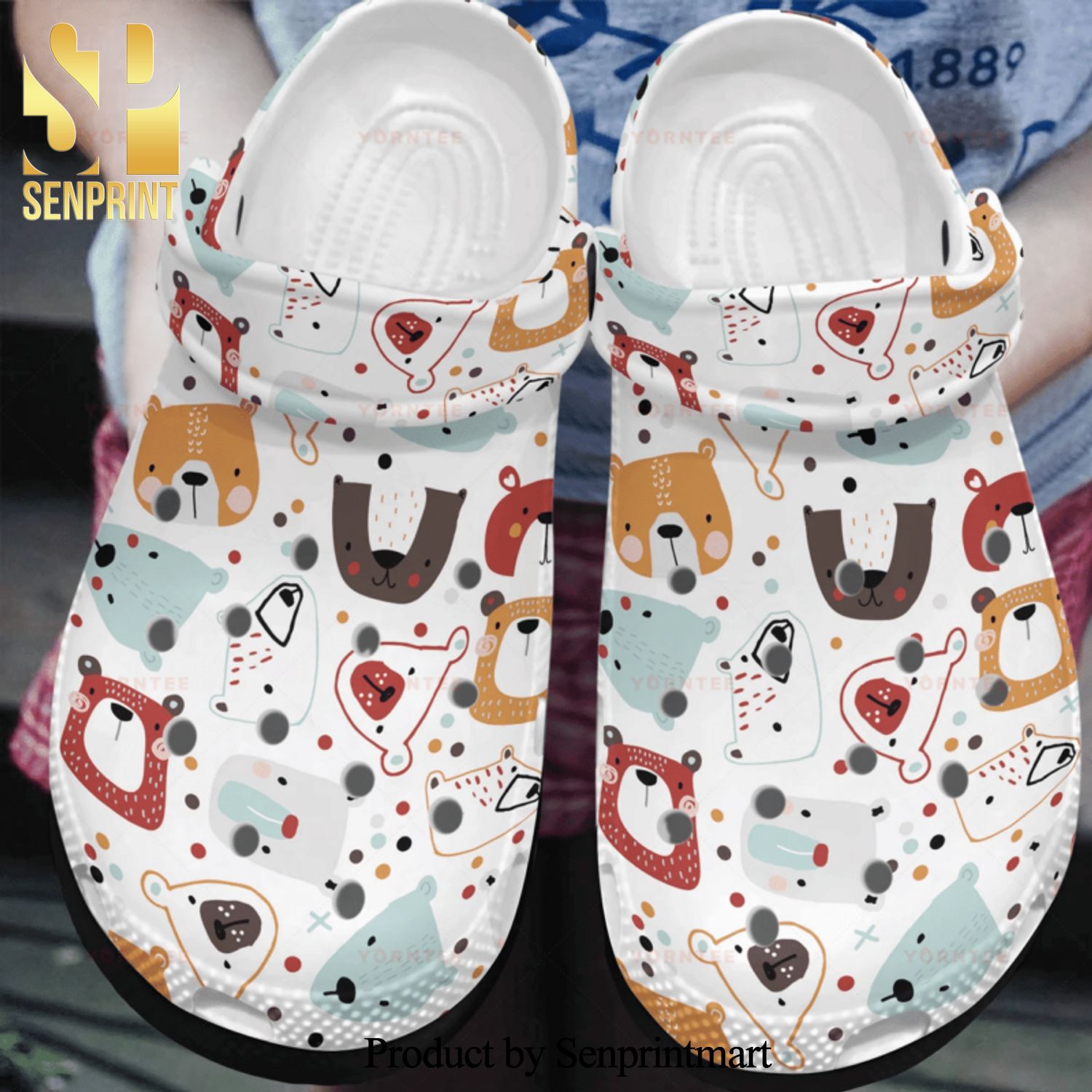 Lots Of Bear Colorful Gift For Lover Street Style Crocs Crocband In Unisex Adult Shoes