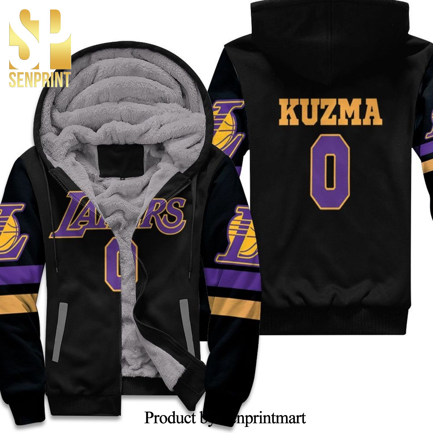 0 Kyle Kuzma Lakers Inspired Style Best Combo Full Printing Unisex Fleece Hoodie
