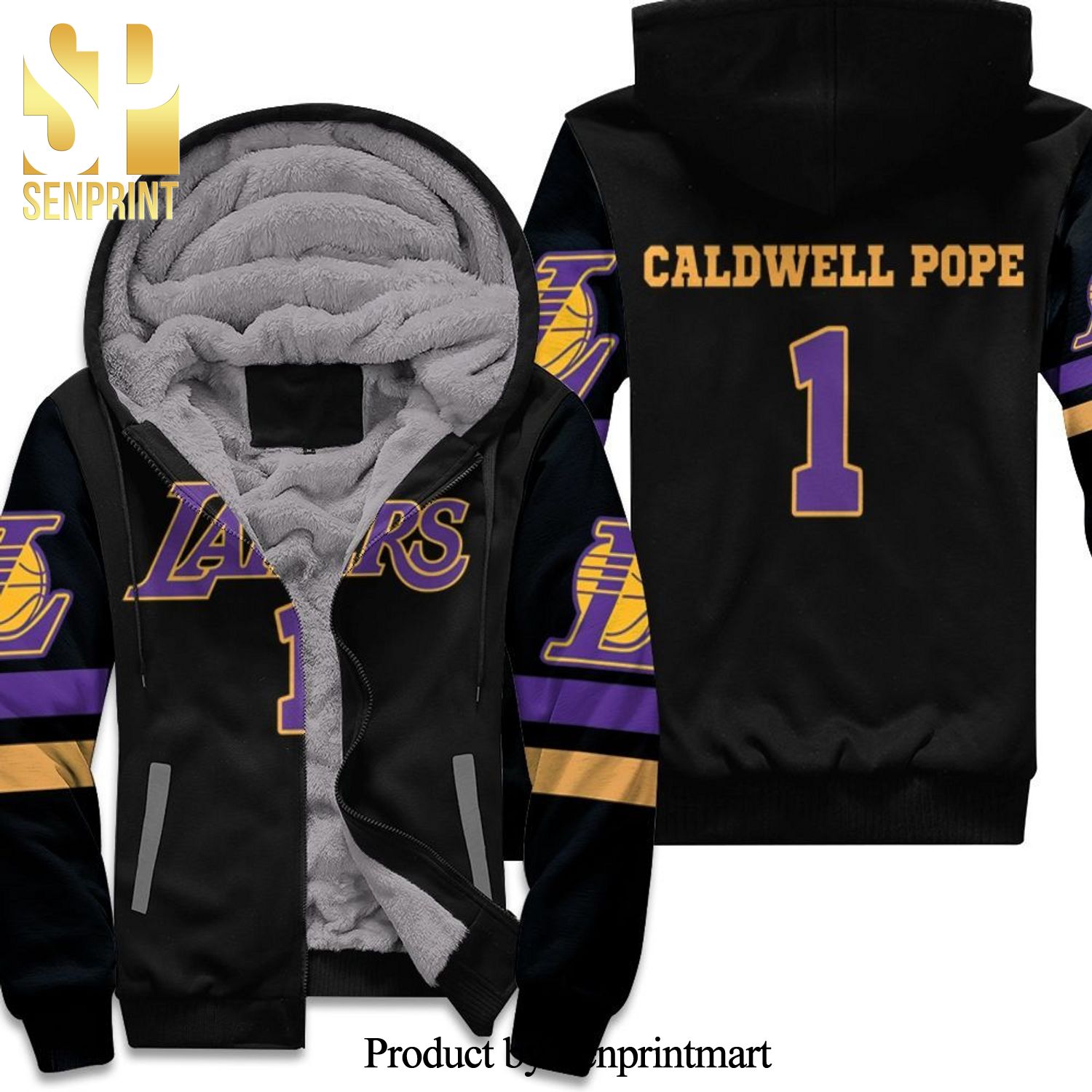 01 Kentavious Caldwell Pope Lakers Inspired Style Street Style All Over Print Unisex Fleece Hoodie