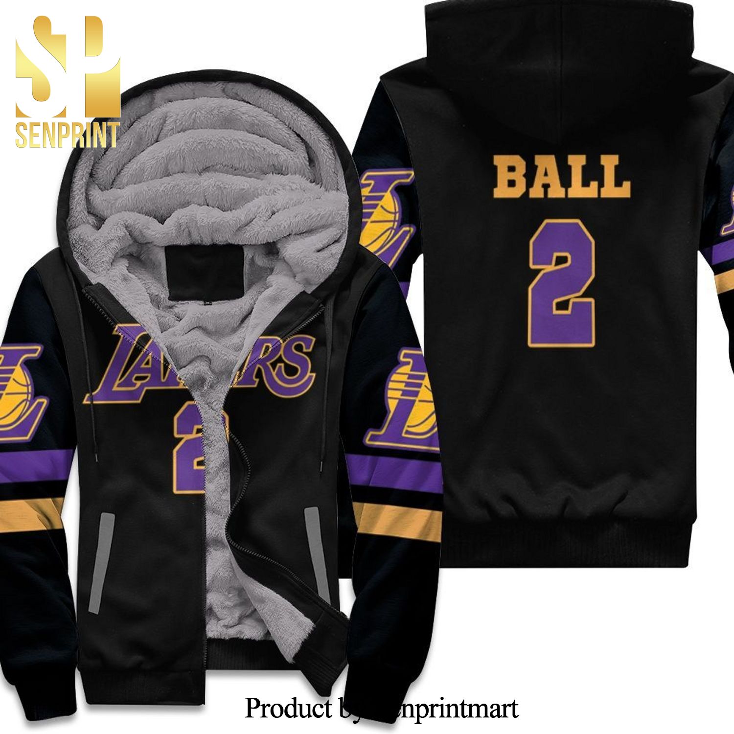 02 Lonzo Ball Lakers Inspired Style Hot Fashion 3D Unisex Fleece Hoodie