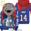14 Stefon Diggs 14 Buffalo Bills Great Player NFL Personalized Full Print Unisex Fleece Hoodie