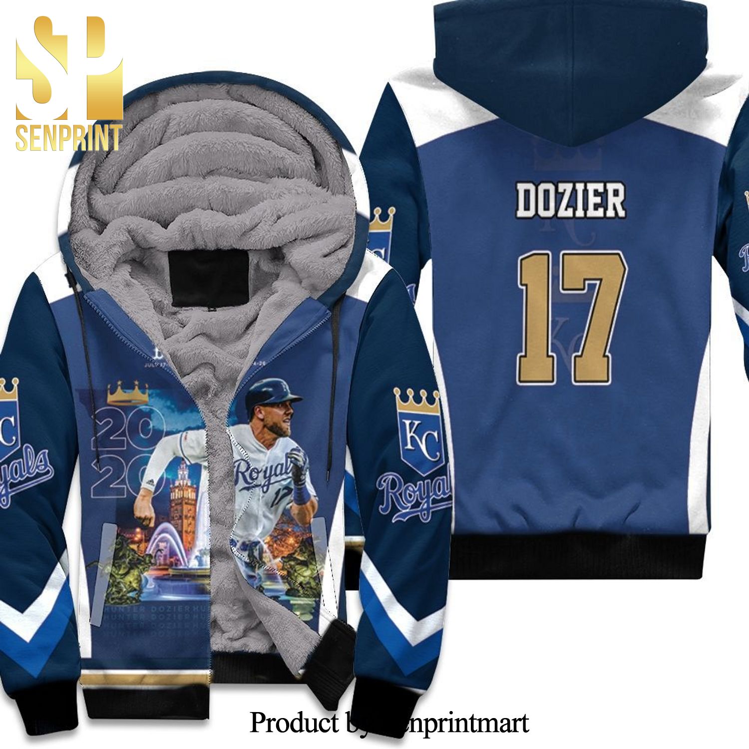 17 Hunter Dozier Kansas City Royals New Outfit Unisex Fleece Hoodie