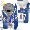 17 Josh Allen 17 Buffalo Bills Great Player NFL Season White Blue Personalized New Style Unisex Fleece Hoodie