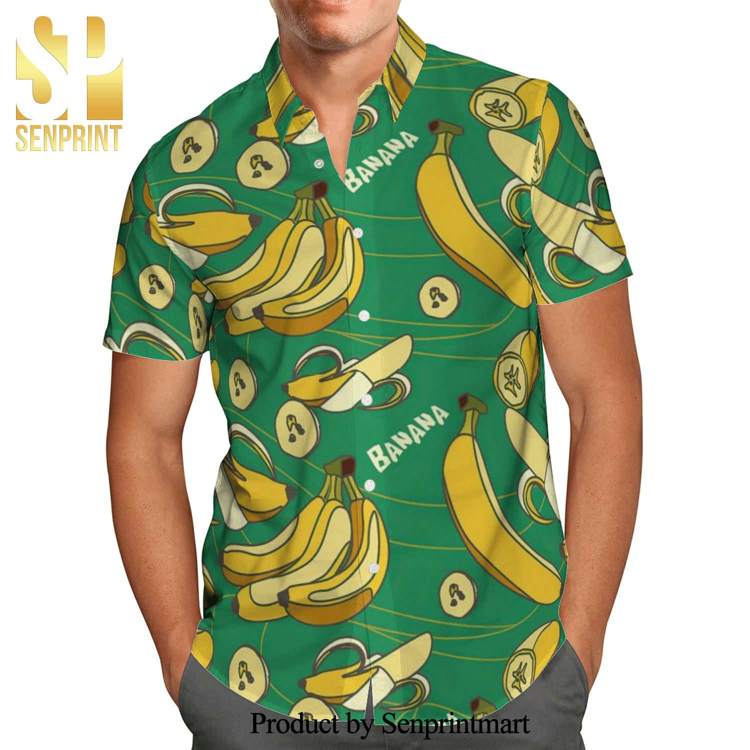 Amazing Bananas Full Printing Hawaiian Shirt – Green