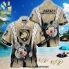 Army Black Knights Cadets Full Printing Short Sleeve Dress Shirt Hawaiian Summer Aloha Beach Shirt – Gray