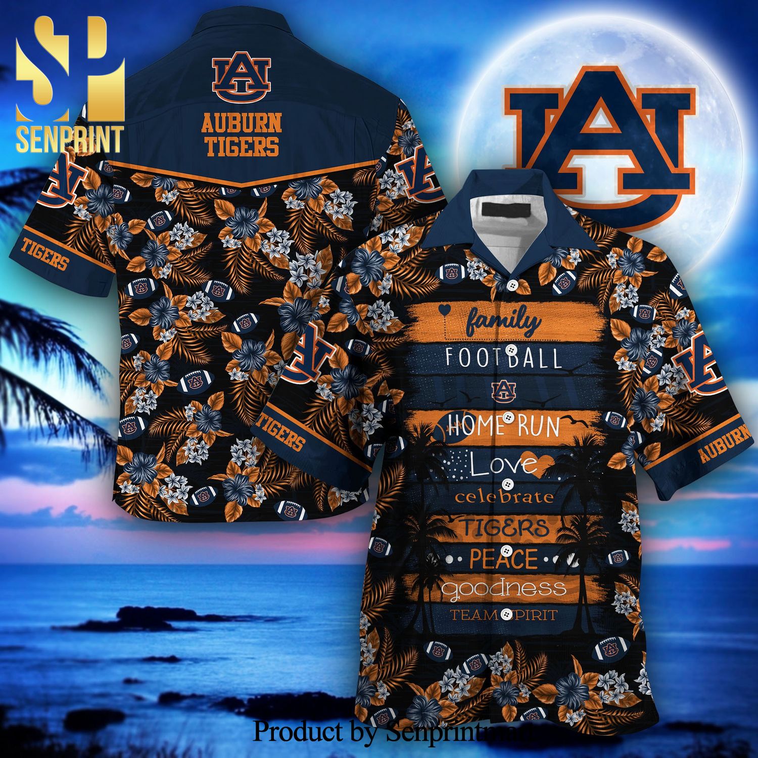 Auburn Tigers 3D Full Printing Hawaiian Shirt New Gift For Summer