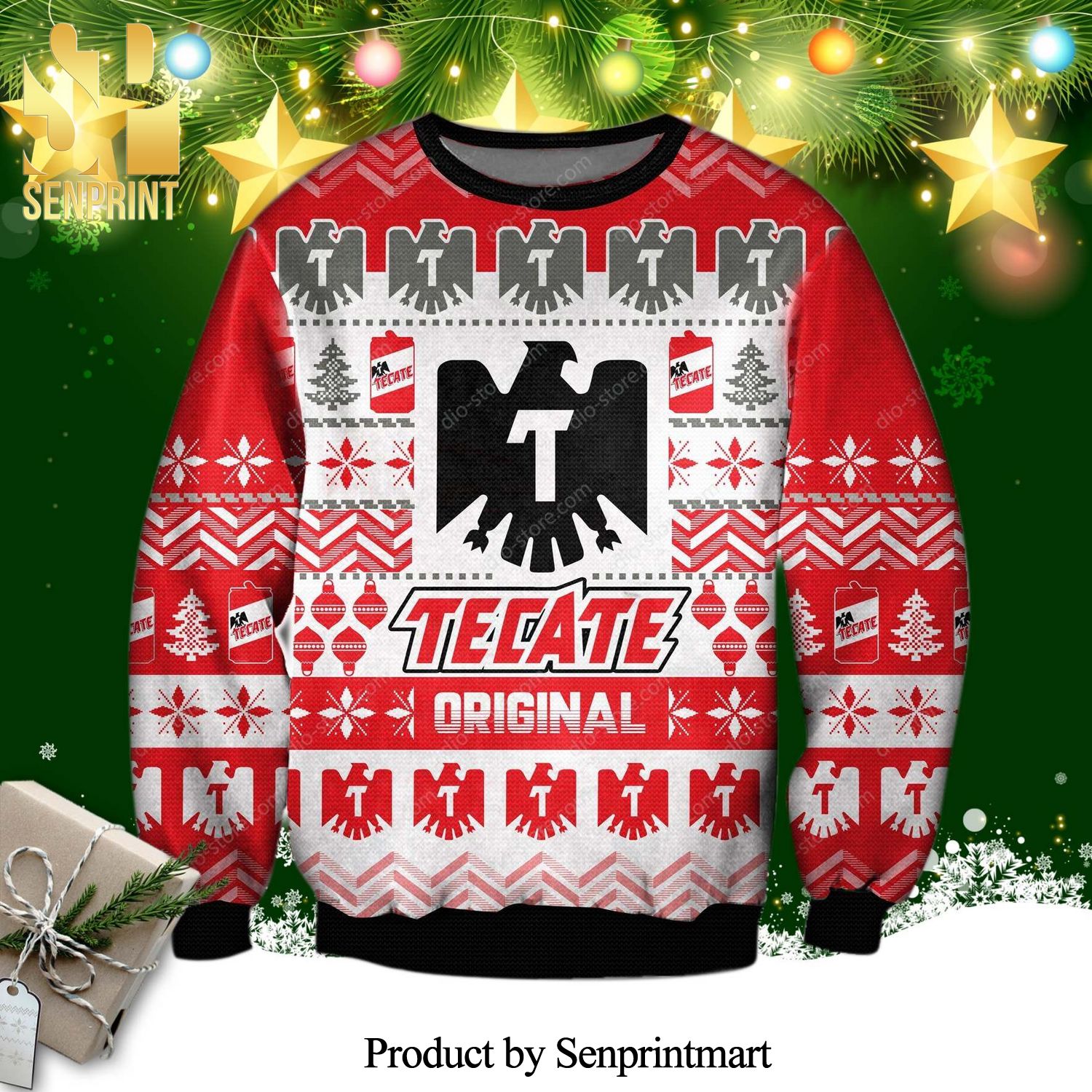 Tecate Beer Knitted Ugly Christmas Sweater