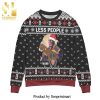 Thanos Less People More Dr Pepper Snowflake Knitted Ugly Christmas Sweater – Red