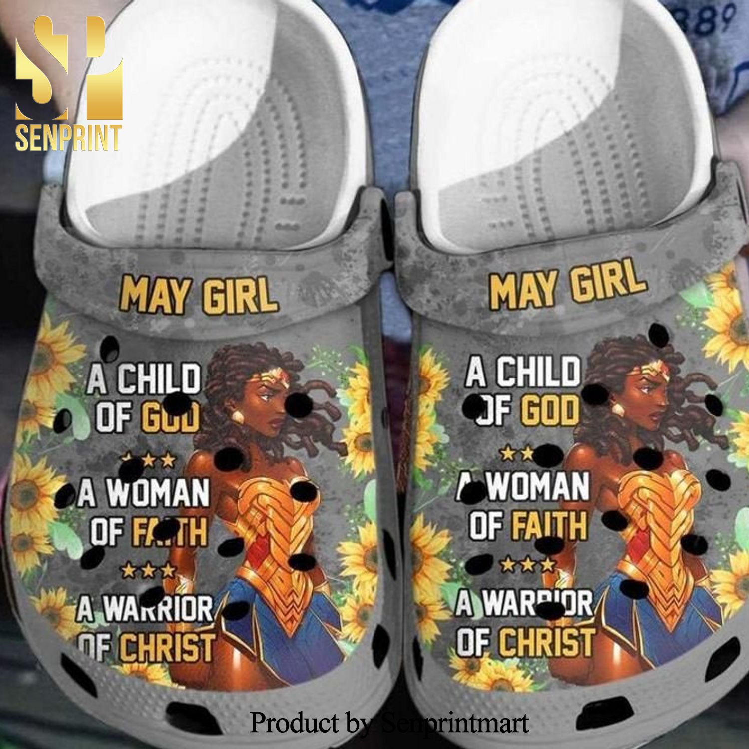 May girl a child of God birth month gift back girl New Outfit Crocs Crocband Adult Clogs