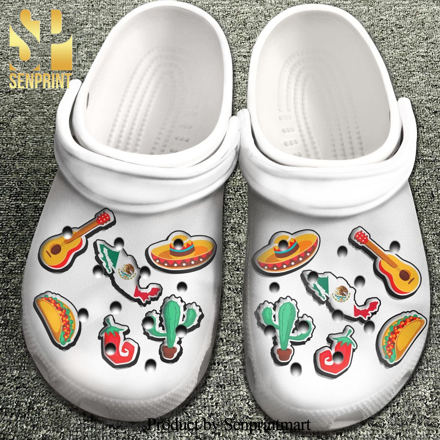 Mexico With Symbols For Men And Women Gift For Fan Classic Water Hypebeast Fashion Crocs Sandals