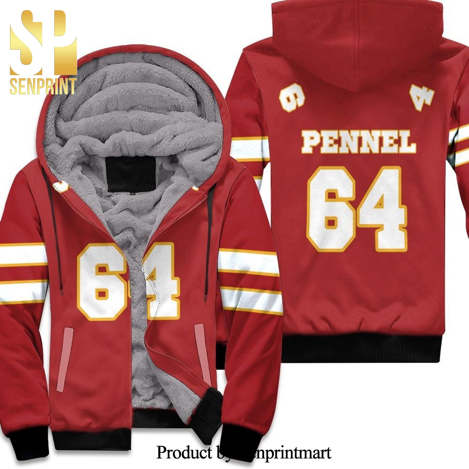 64 Mike Pennel Kannas City Inspired Style Best Combo All Over Print Unisex Fleece Hoodie