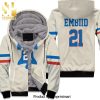 76ers Joel Embiid 2020-21 Earned Edition Cream Inspired Style All Over Printed Unisex Fleece Hoodie