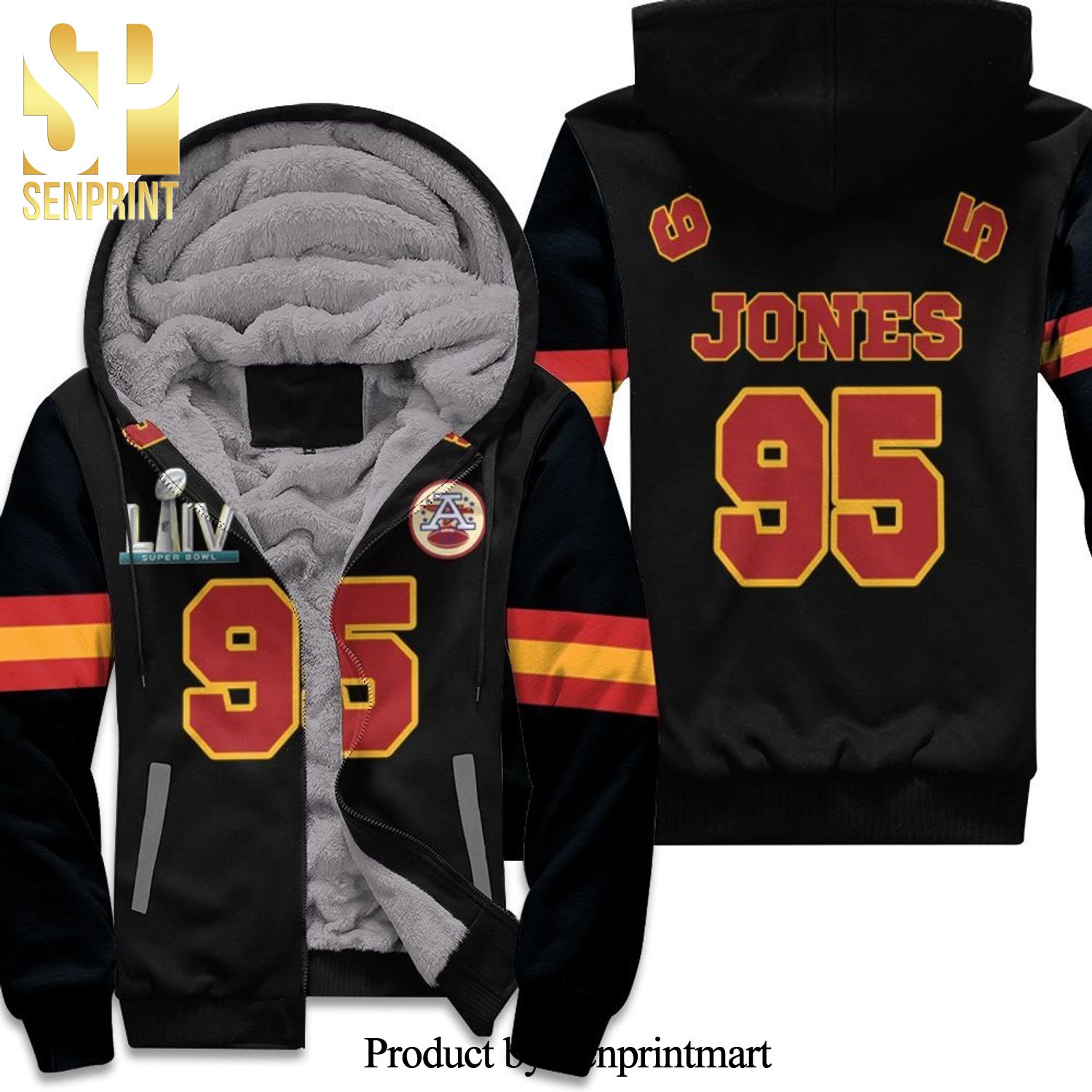 95 Chris Jones Kannas City 1 Inspired Style Hot Fashion Unisex Fleece Hoodie