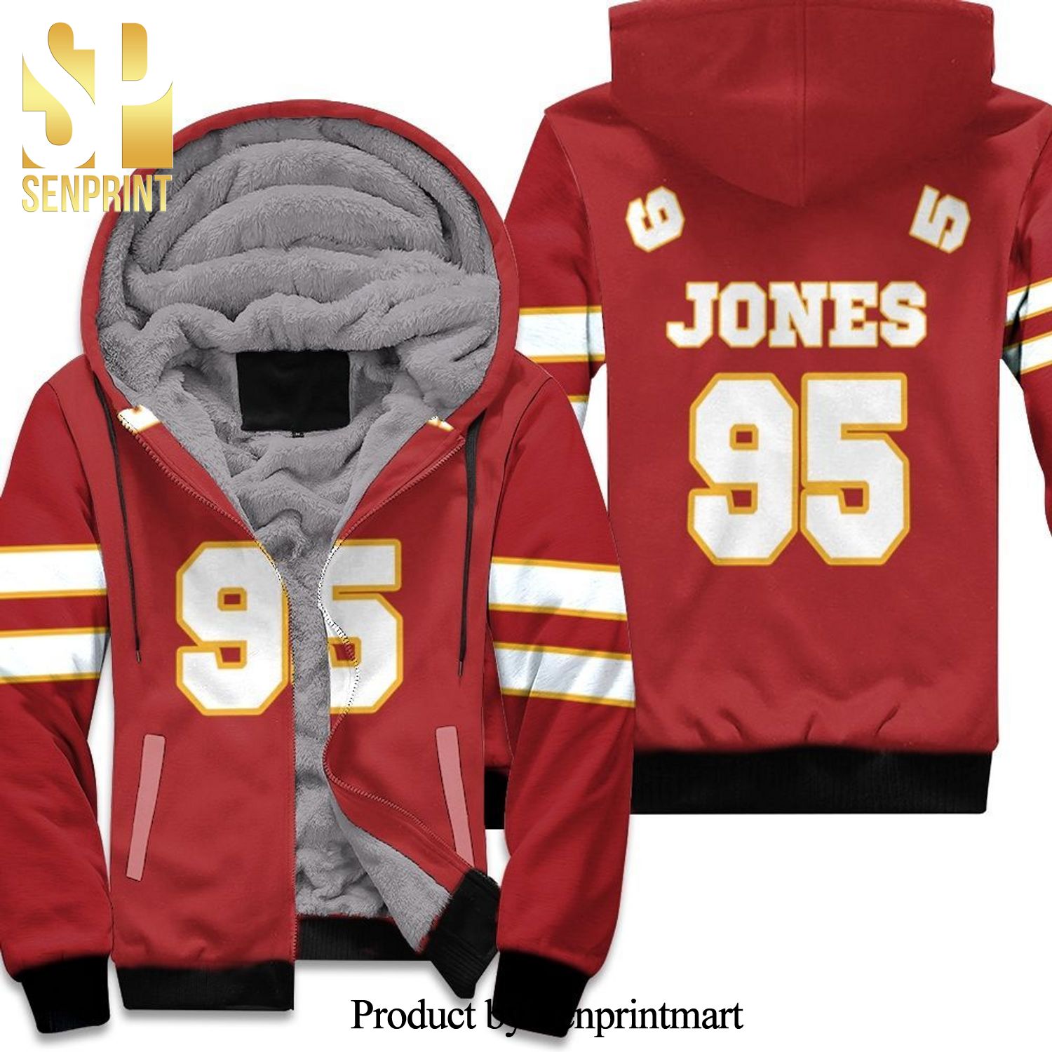 95 Chris Jones Kannas City Inspired Style Hot Version Unisex Fleece Hoodie