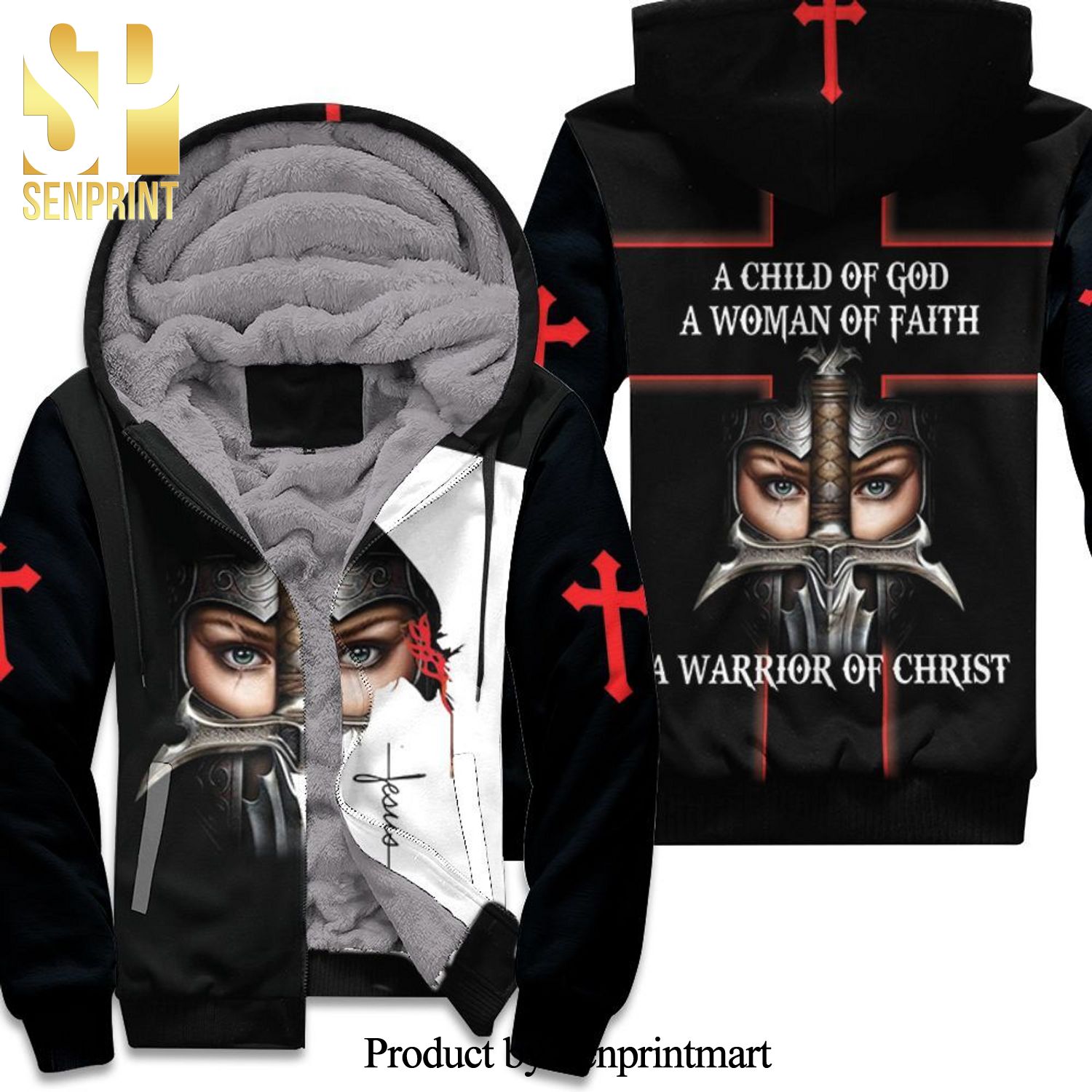 A Child Of God A Woman Of Faith A Warrior Of Christ New Outfit Unisex Fleece Hoodie