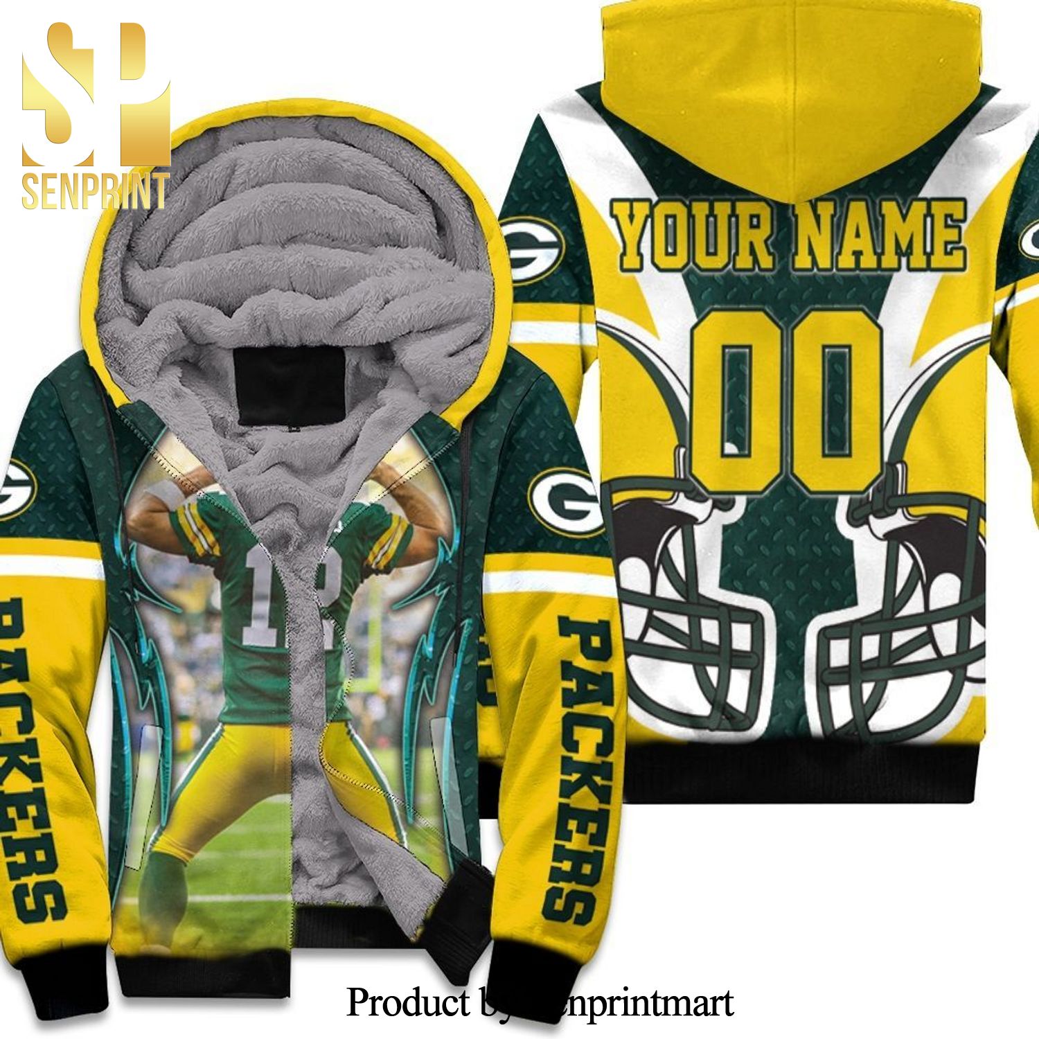 Aaron Charles Rodgers 12 Green Bay Packers NFC North Champions Super Bowl Personalized Cool Style Unisex Fleece Hoodie