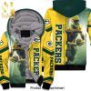 Aaron Jones 33 Green Bay Packers NFC North Division Champions Super Bowl Street Style All Over Print Unisex Fleece Hoodie