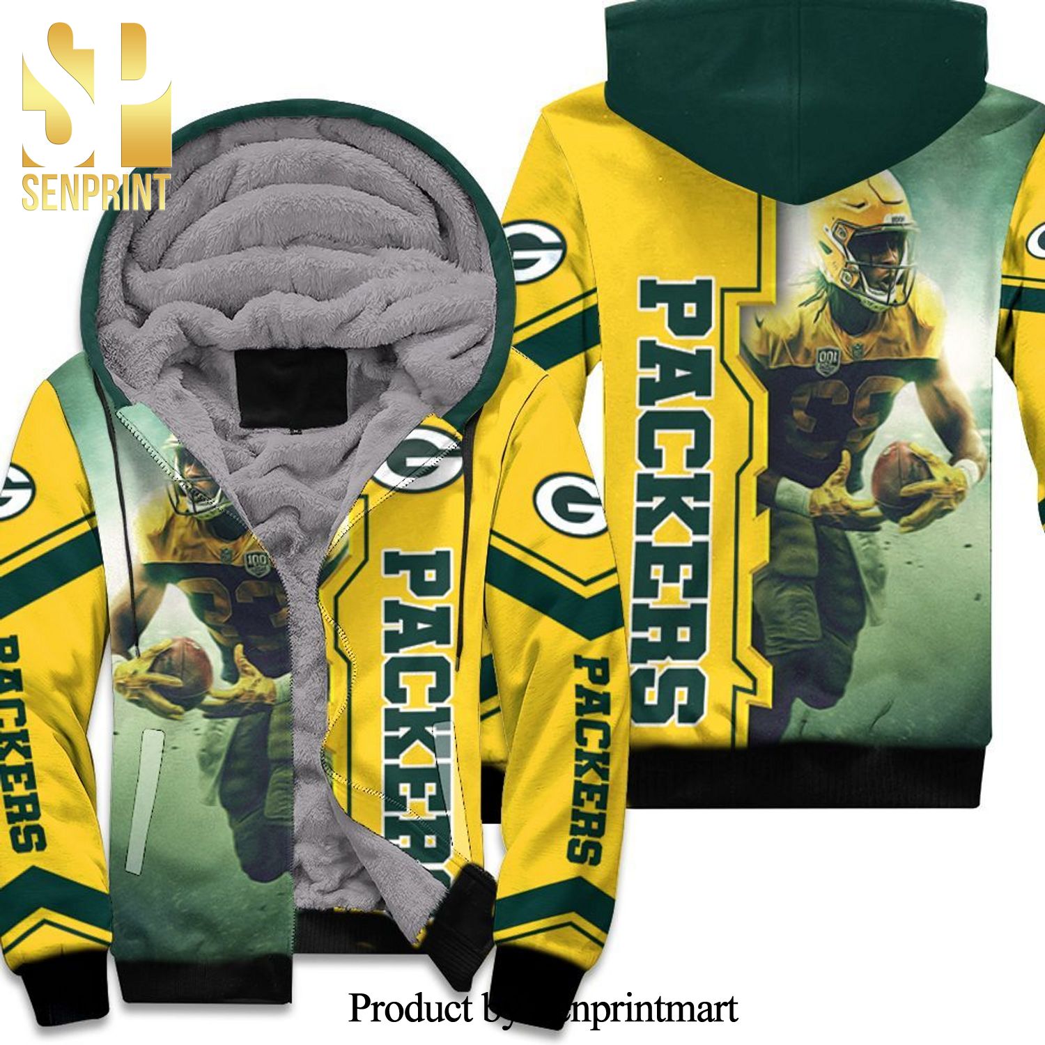 Aaron Jones 23 Green Bay Packers Best Combo 3D Unisex Fleece Hoodie