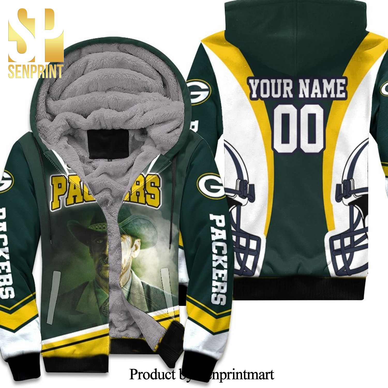 Aaron Rodgers Green Bay Packersposter Personalized Cool Version Full Print Unisex Fleece Hoodie
