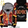 AC DC Angus Young Let There Be Rock All Over Print Unisex Fleece Hoodie