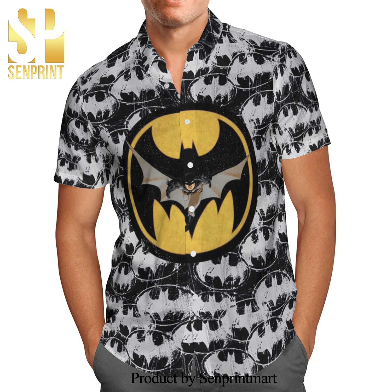 Batman Painted Logo Full Printing Hawaiian Shirt