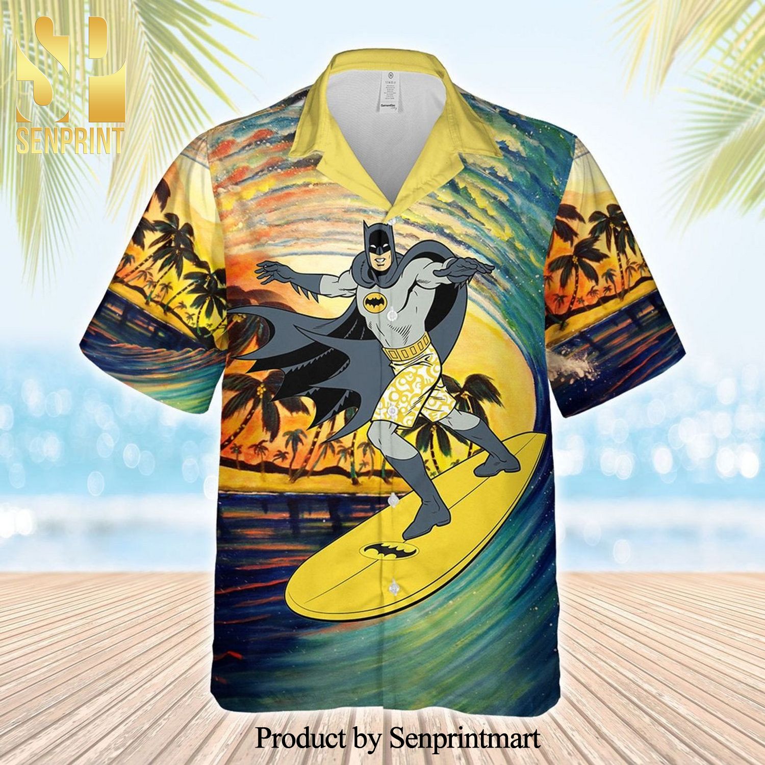 Batman Surfing Sunset Full Printing Hawaiian Shirt