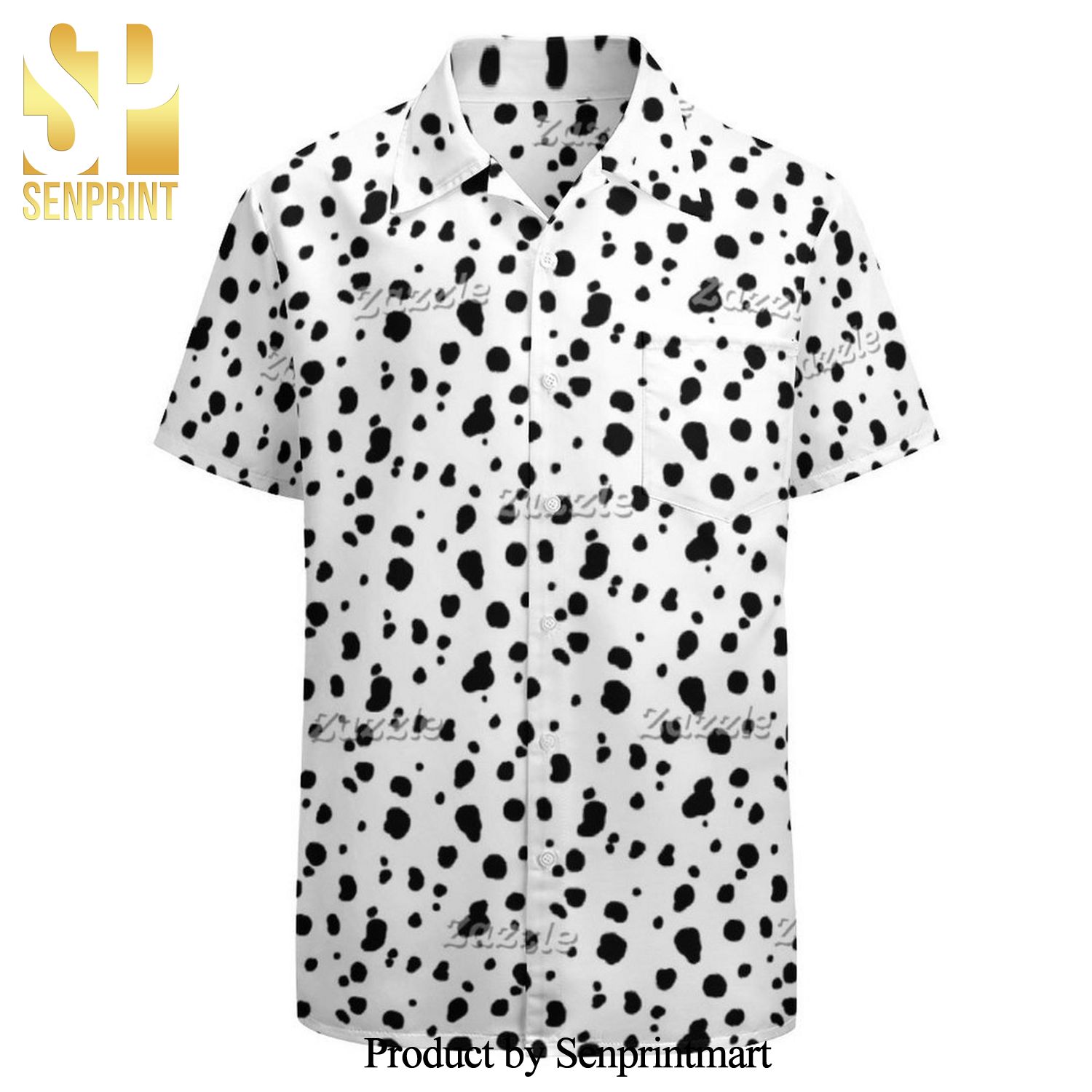 Black And White Dalmatian Print 101 Dalmatians Full Printing Hawaiian Shirt