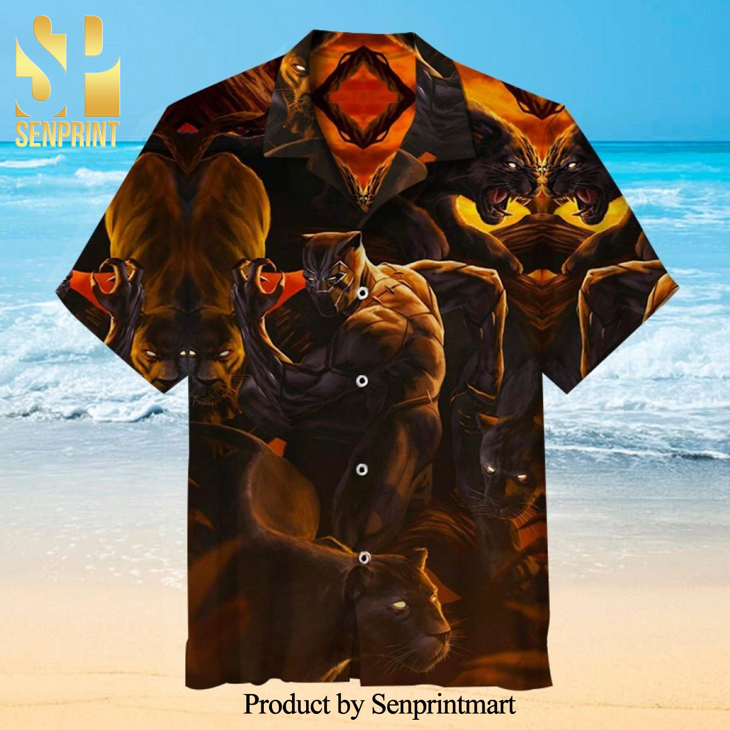 Black Panther Marvel Full Printing Hawaiian Shirt