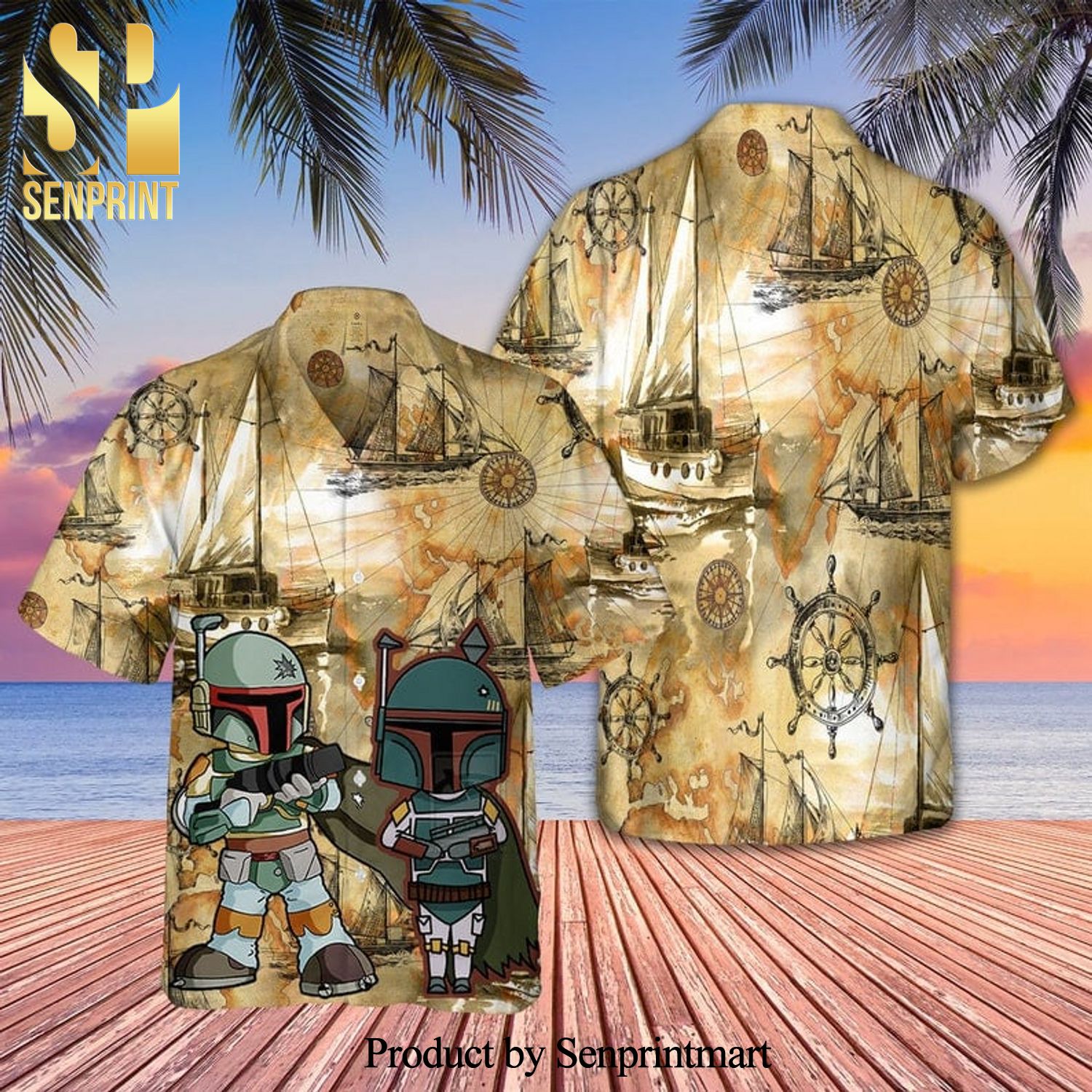 Boba Fett Star Wars Ship Full Printing Hawaiian Shirt