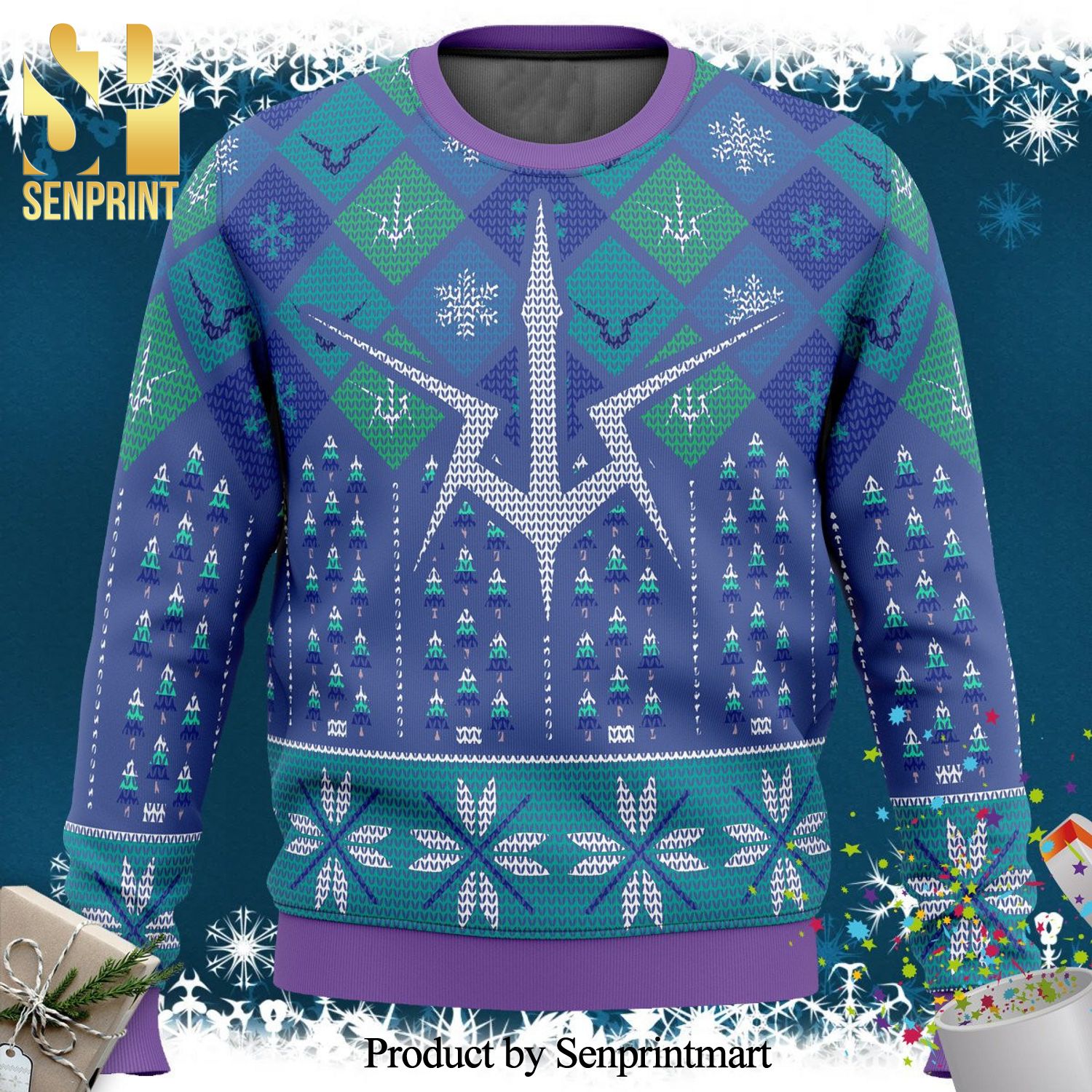 Symbol Lelouch Code Geass Manga Anime Knitted Ugly Christmas Sweater