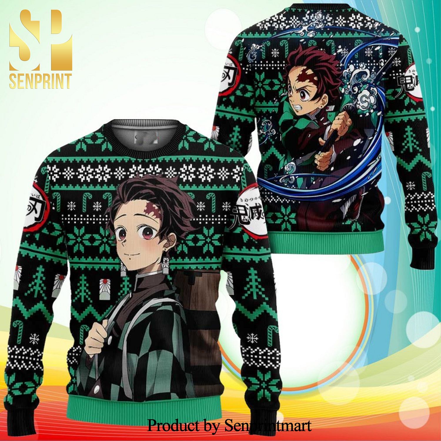 Tanjiro Demon Slayer Anime Knitted Ugly Christmas Sweater