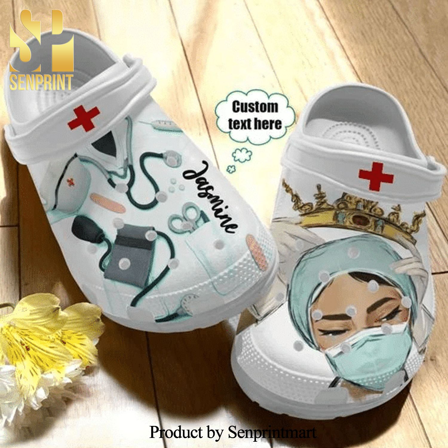 Love Nurse Personalized New Outfit Crocs Crocband Adult Clogs