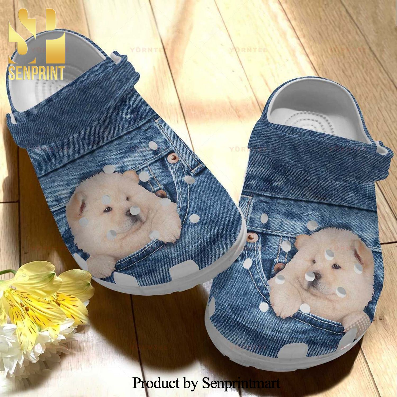 Lovely Chow Chow In Pocket Gift For Lover Rubber Crocs Crocband Clog