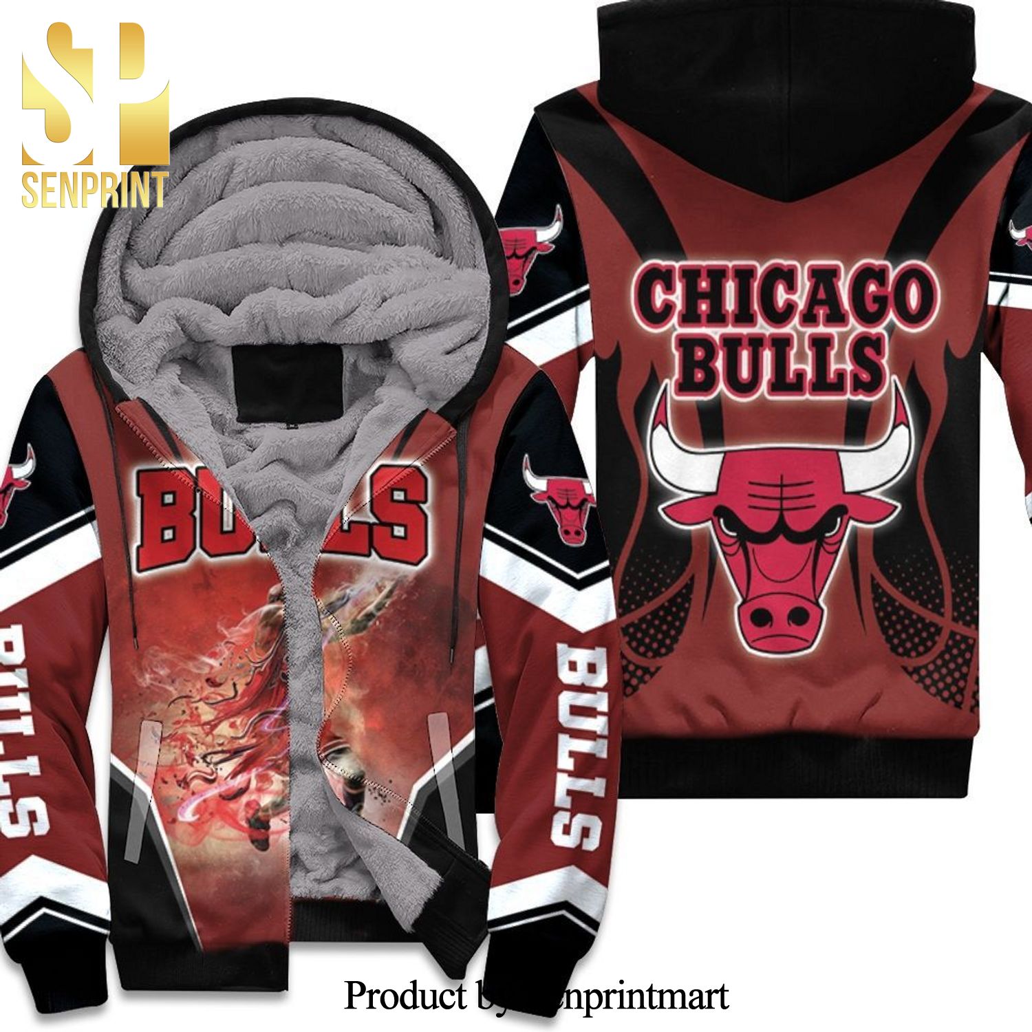 23 Michael Jordan Chicago Bulls Full Printing Unisex Fleece Hoodie