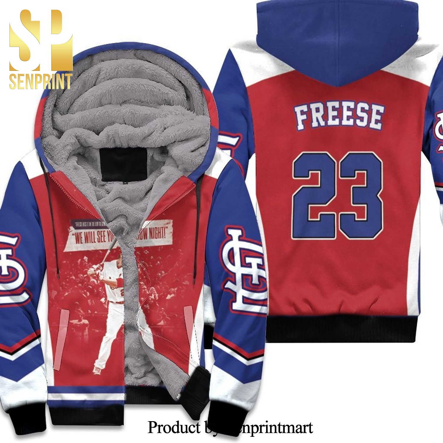 23 St Louis Cardinals Third Baseman David Freese Street Style Unisex Fleece Hoodie