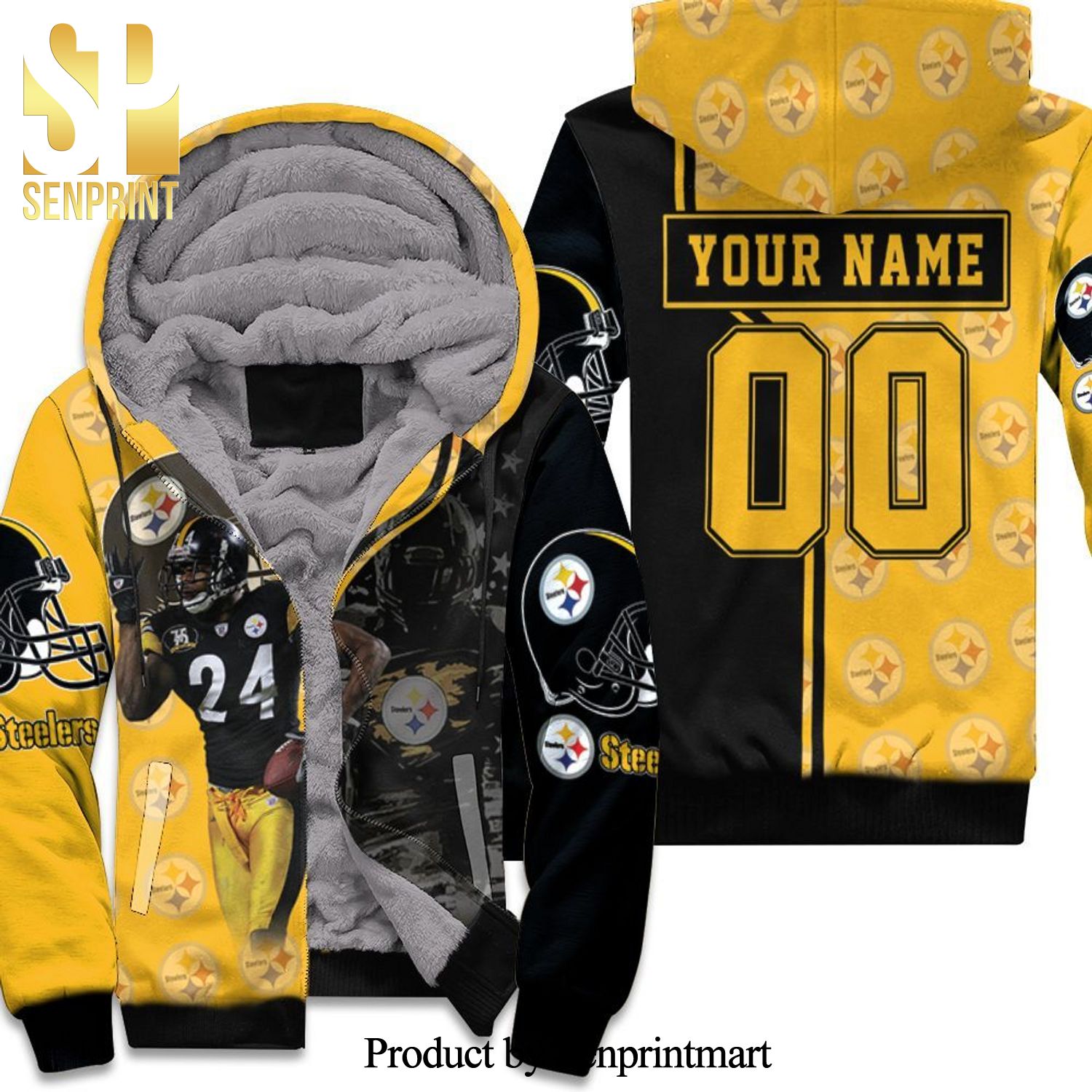 24 Justin Gilbert 24 Player Pittsburgh Steelers NFL Season Personalized New Fashion Unisex Fleece Hoodie