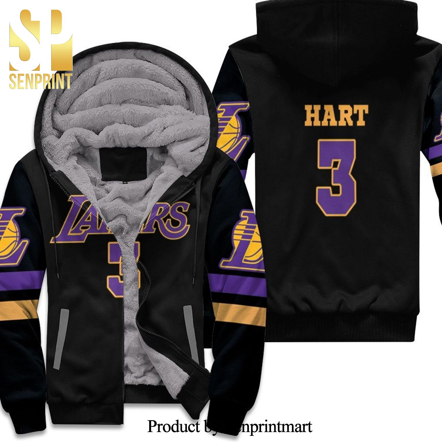 3 Josh Hart Lakers Inspired Style Cool Style Unisex Fleece Hoodie